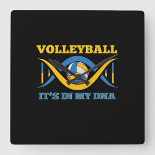 Volleyball Player   Volleyball It Is In My Dna Square Wall Clock