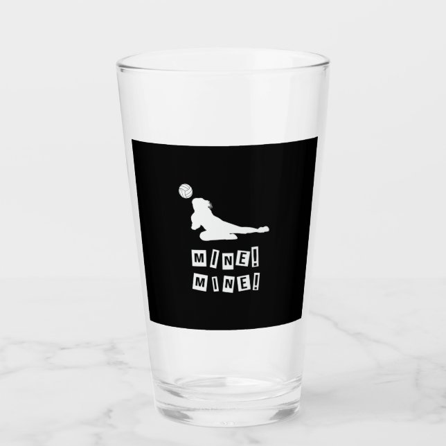 Volleyball Player | Volleyball Mine Glass (Front)