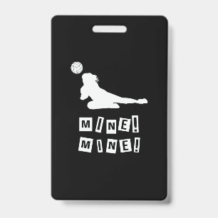 Volleyball Player Volleyball Mine ID Badge