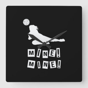 Volleyball Player   Volleyball Mine Square Wall Clock