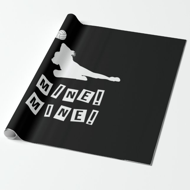 Volleyball Player | Volleyball Mine Wrapping Paper (Unrolled)