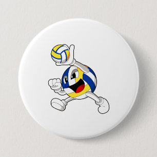 Volleyball player with Volleyball 7.5 Cm Round Badge