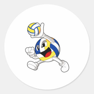 Volleyball player with Volleyball Classic Round Sticker