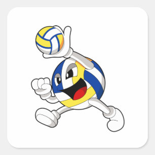Volleyball player with Volleyball Square Sticker