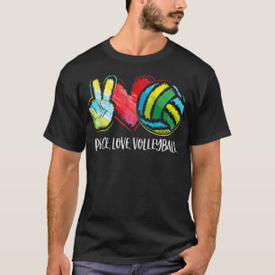 Volleyball Player Women Peace Love Volleyball  T-Shirt