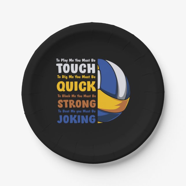 Volleyball Player | You Must Be Strong Paper Plate (Front)