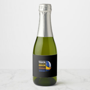 Volleyball Player You Must Be Strong Sparkling Wine Label