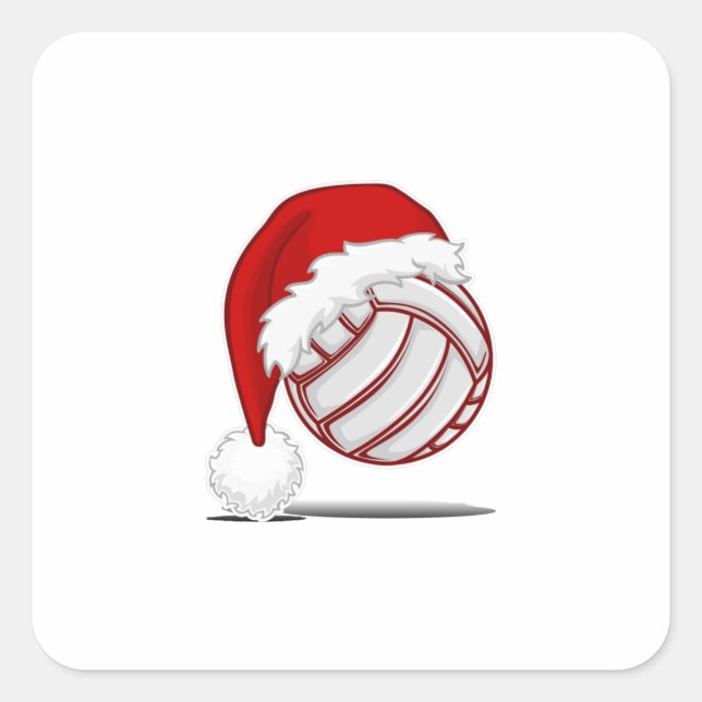 Volleyball players Fans Xmas outfit fun Christmas Square Sticker (Front)
