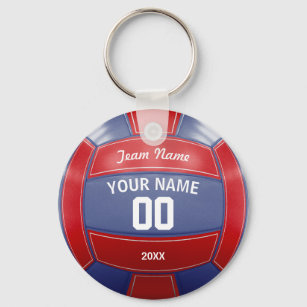 Volleyball Player's Name Year Team Red and Blue Key Ring