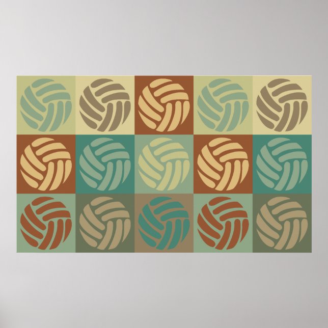 Volleyball Pop Art Poster (Front)