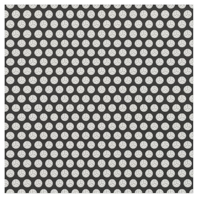 Volleyball Print Pattern in Black & CUSTOM COLOR Fabric (Close Up)