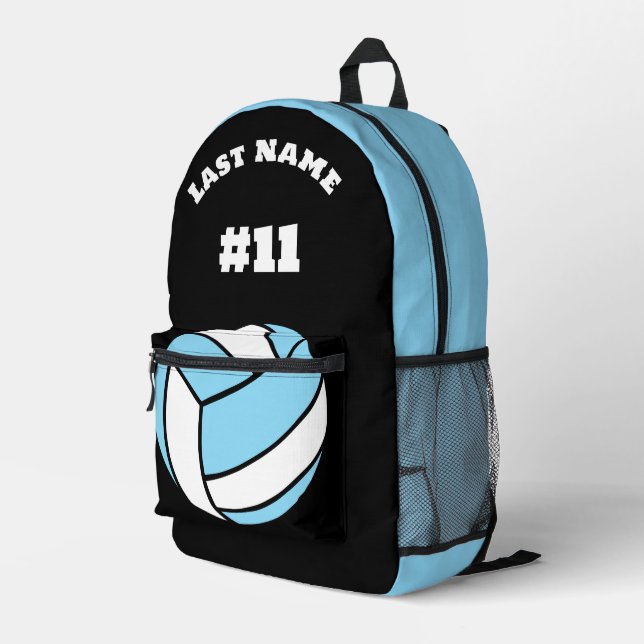 Volleyball Print Team Name Custom Sports Bags (Back Corner Right)