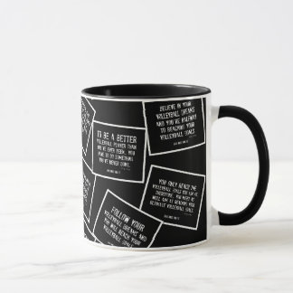 Volleyball Quotes Coffee Mug in Black and White