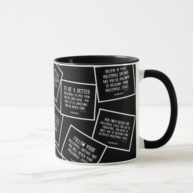 Volleyball Quotes Coffee Mug in Black and White (Right)