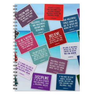 Volleyball Quotes Notebook in Colours
