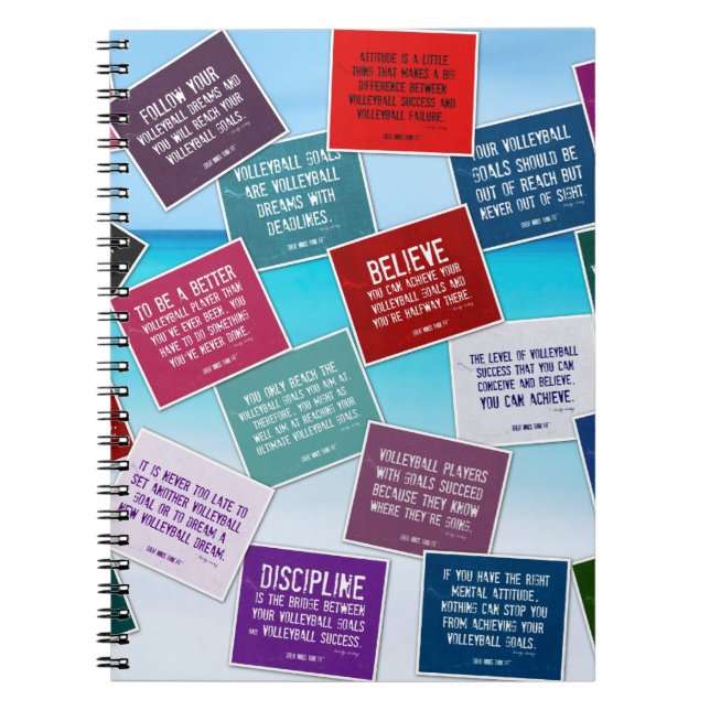 Volleyball Quotes Notebook in Colours (Front)