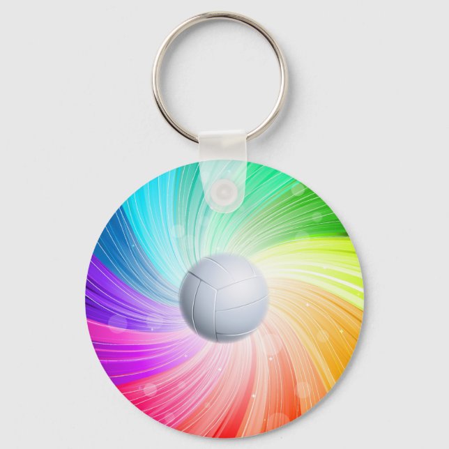 Volleyball rainbow keychain (Front)