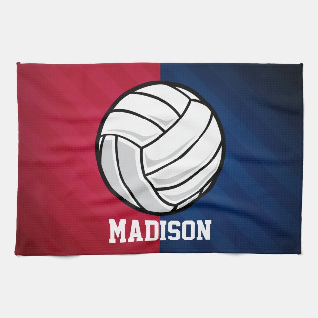 Volleyball; Red, White, and Blue Tea Towel (Horizontal)