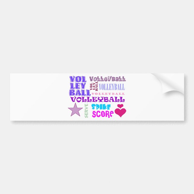 Volleyball Repeating Bumper Sticker (Front)