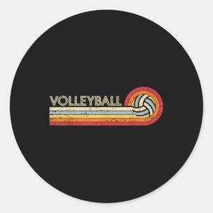 Volleyball Retro Cool Vintage Teens Adults Volleyb Classic Round Sticker