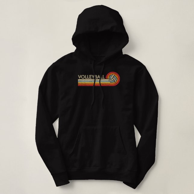 Volleyball Retro Cool Vintage Teens Adults Volleyb Hoodie (Design Front)