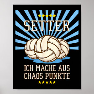 Volleyball Retro Player and Team Srt Setter Stars Poster