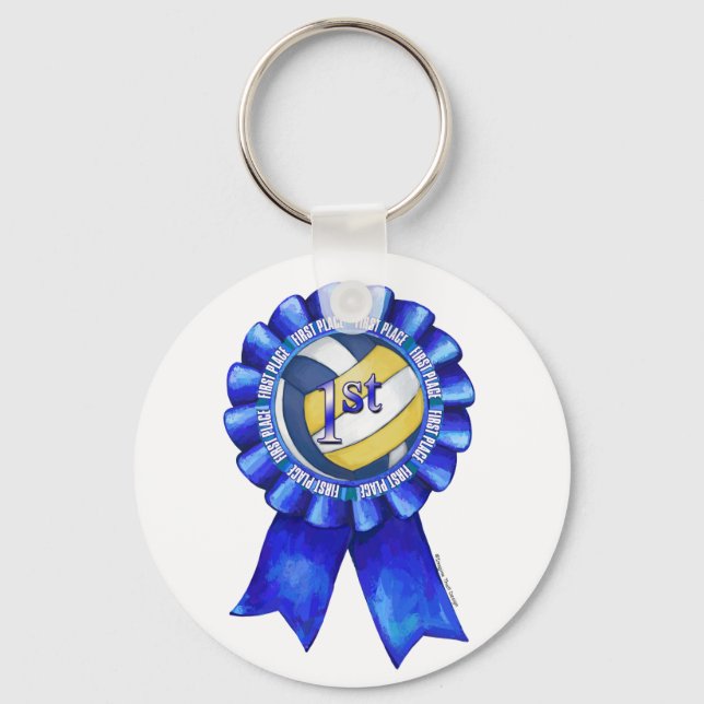 Volleyball Ribbons 1st Key Ring (Front)