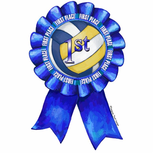 Volleyball Ribbons 1st Photo Sculpture Magnet (Front)