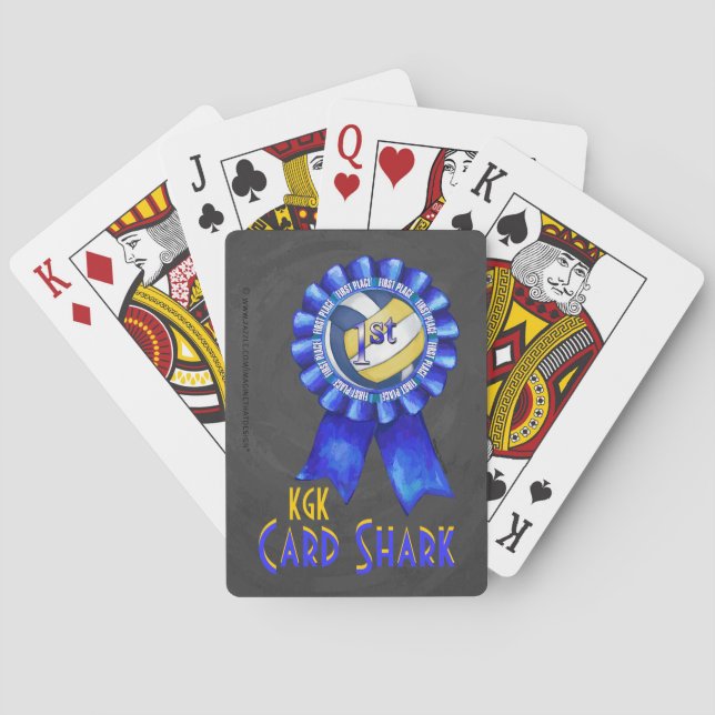 Volleyball Ribbons 1st Playing Cards (Back)