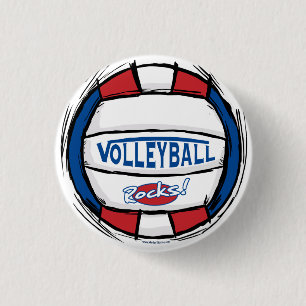 Volleyball Rocks Ball by Mudge Studios 3 Cm Round Badge