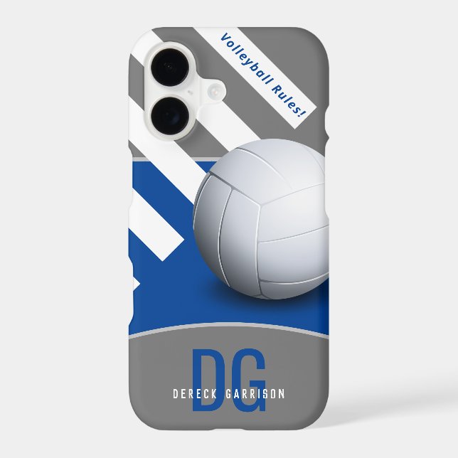 Volleyball Rules | Initials Deep Blue (Back)