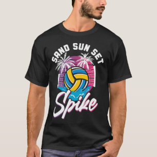 Volleyball Sand Sun Set Spike Vintage Retro 90s T-Shirt
