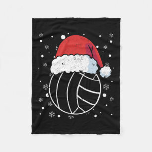 Volleyball Santa Claus Hat Sports Christmas Pjs Xm Fleece Blanket