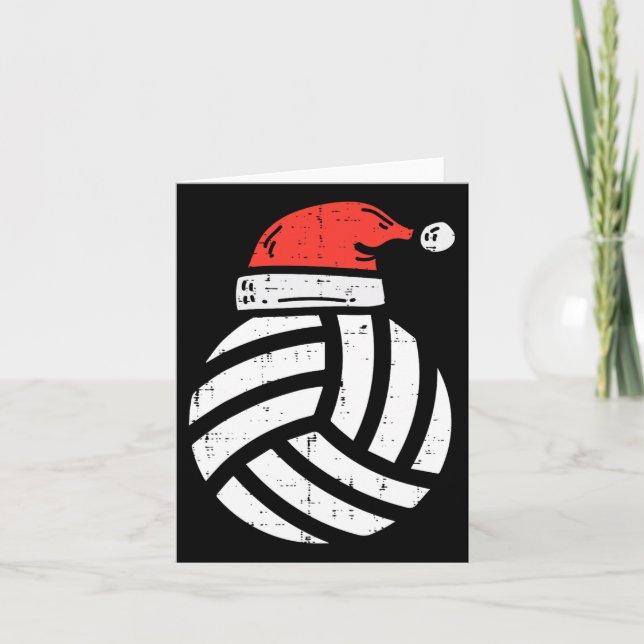 Volleyball Santa Hat Christmas Xmas Sport Player C Card (Front)