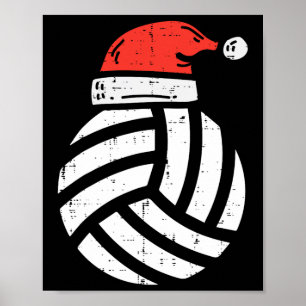 Volleyball Santa Hat Christmas Xmas Sport Player C Poster