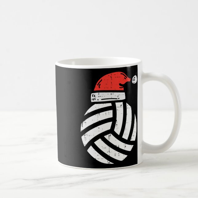 Volleyball Santa Hat Christmas Xmas Sports Player  Coffee Mug (Right)