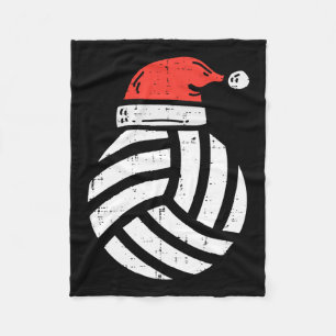 Volleyball Santa Hat Christmas Xmas Sports Player Fleece Blanket