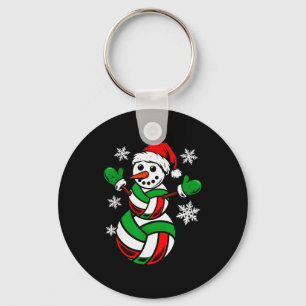Volleyball Santa Hat Snowman Xmas Funny Volleyball Key Ring