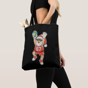 Volleyball Santa Meme Christmas Sport Xmas Holiday Tote Bag