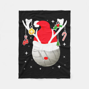 Volleyball Santa Reindeer Christmas Pajama Xmas Pj Fleece Blanket
