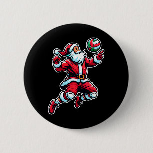 Volleyball Santa Xmas Tree Funny Christmas Player 6 Cm Round Badge