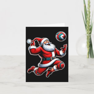 Volleyball Santa Xmas Tree Funny Christmas Player  Card