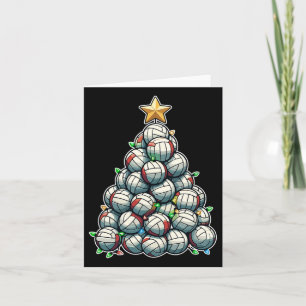 Volleyball Santa Xmas Tree Funny Christmas Player Card