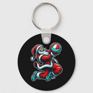 Volleyball Santa Xmas Tree Funny Christmas Player Key Ring