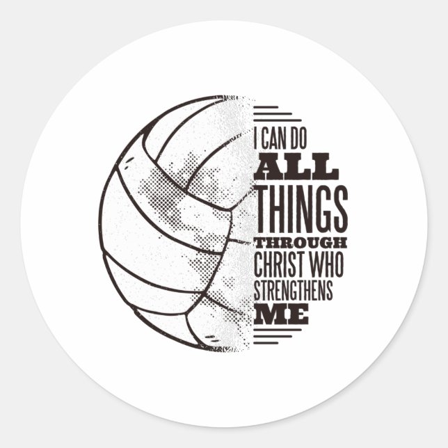 Volleyball Saying Classic Round Sticker (Front)