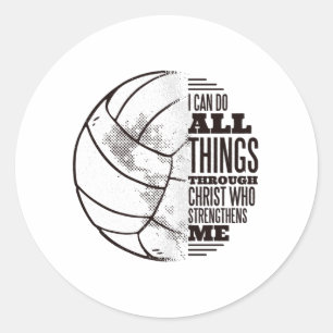 Volleyball Saying Classic Round Sticker