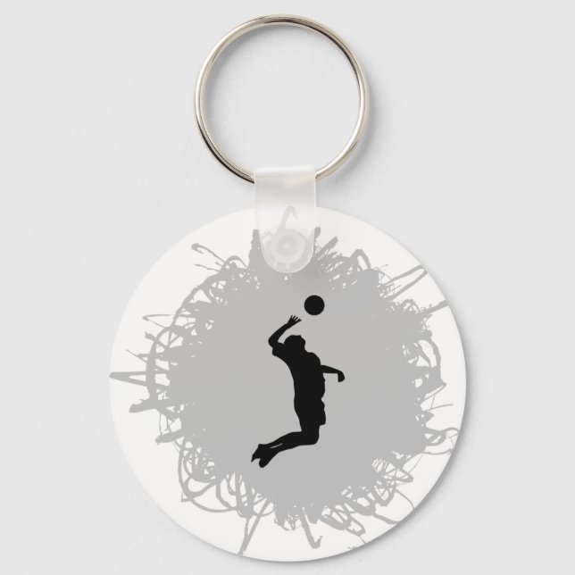 Volleyball Scribble Style (Male) Key Ring (Front)