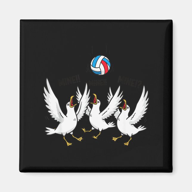 Volleyball Seagulls Funny Beach Srts Magnet (Front)