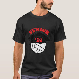 Volleyball Senior 2024 Senior Night Graduation Cap T-Shirt