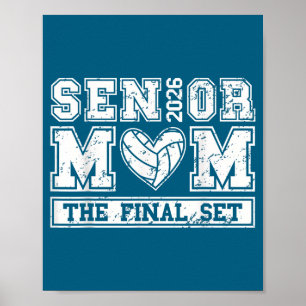 Volleyball Senior Mom Class 2026 Illustration Poster